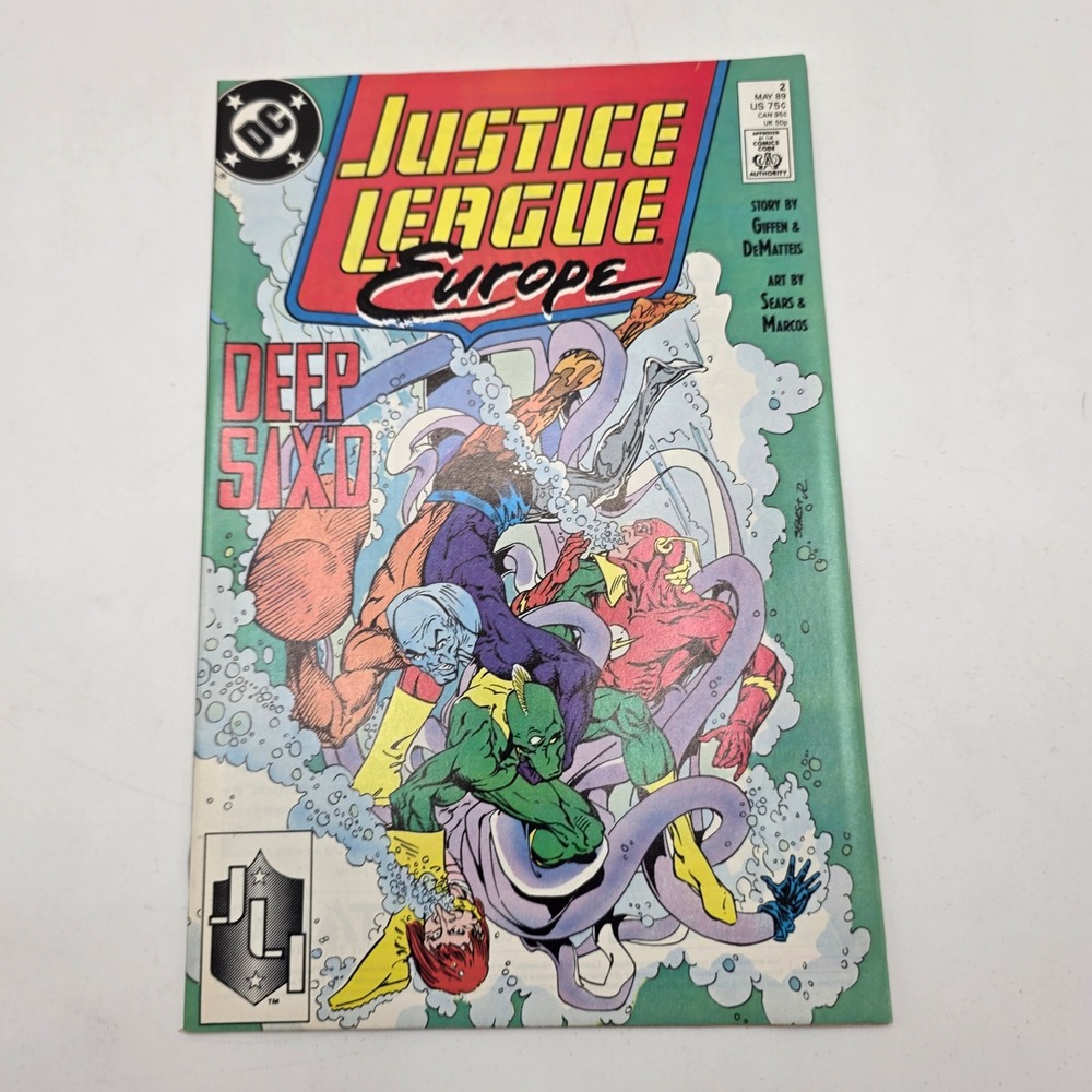 DC Justice League Europe 2 Comic Deep Six'd Flash Power Girl 1989 Copper Age JLI